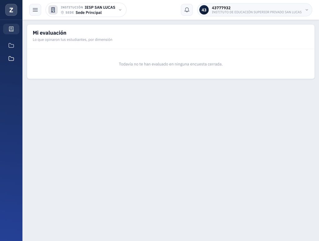 Consulta inicial del docente, sin resultados disponibles.
