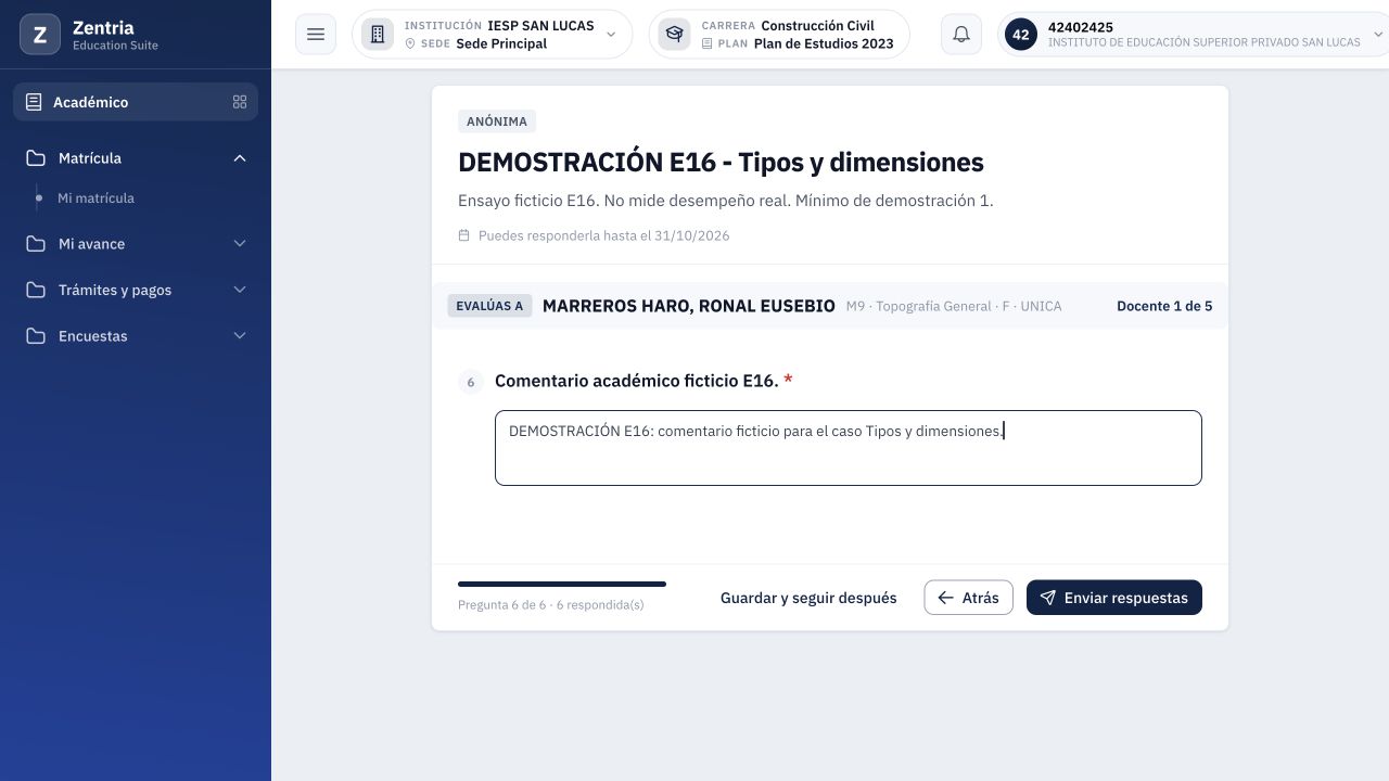 Última pregunta preparada en la web del alumno, antes de enviar Tipos y dimensiones; no es una captura de guardado.