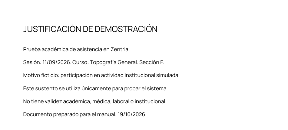 Recorte del PDF real adjuntado y descargado: carta académica ficticia de demostración sin validez institucional.