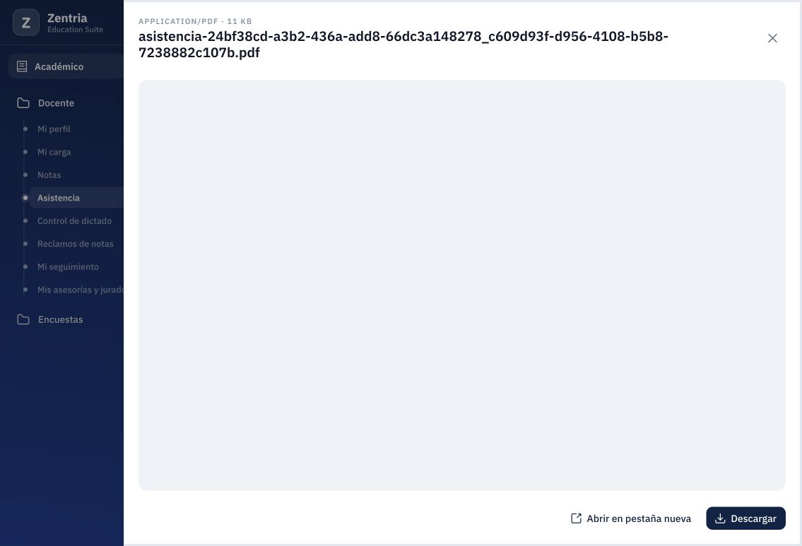 Visor del primer archivo guardado; su descarga se comparó con el PDF V1.